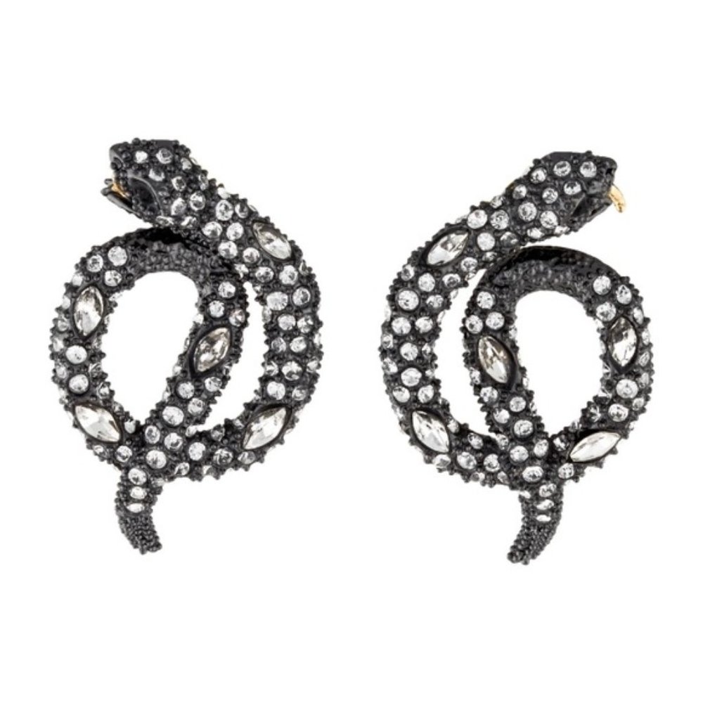 NEW Alexis Bittar Coiled Serpent Black Snake Earrings - Picture 4 of 5
